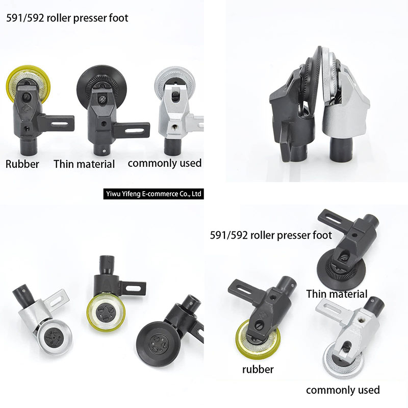 Leatherwork Machine - 591/592 ตีนผีแบบลูกกลิ้งสำหรับจักรเย็บผ้าอุตสาหกรรมแบบโพสต์เบด, ยาง/บาง/ซ่อมรองเท้าและอุปกรณ์งานหนัง
