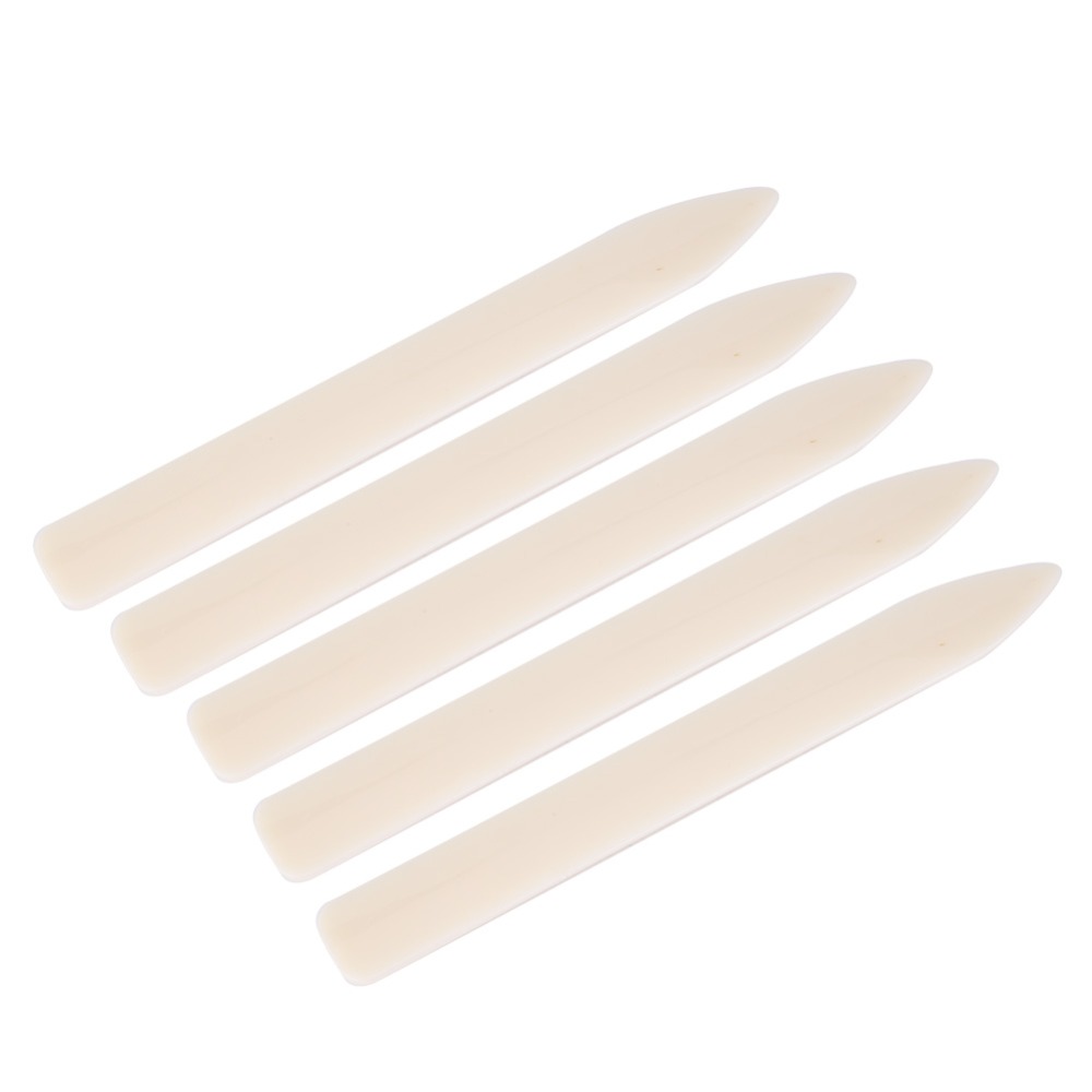Bone Folder Tool - เครื่องมือพับขอบหนังแบบพลาสติก 5 ชิ้น ดีไซน์แบบยาว เครื่องมือถือสำหรับงานหนัง เครื่องมือตัดขอบงานฝีมือกระดาษ